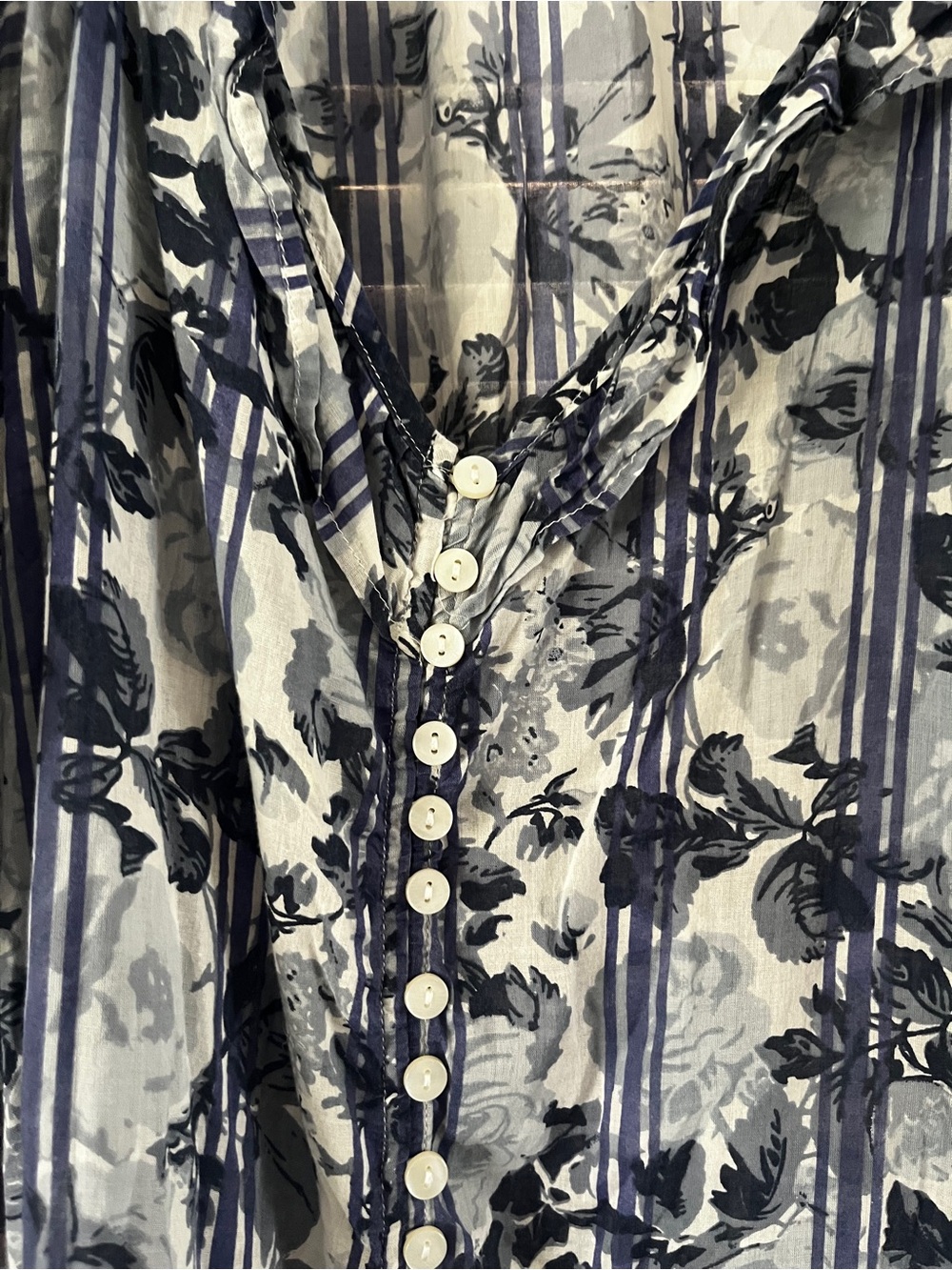 Free People Boho Navy and White Floral Maxi Dress - Picture 2 of 6